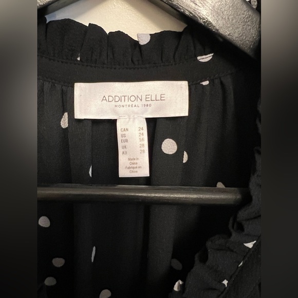 Plus Size midi length black polka dot dress Size 24 - Picture 2 of 3